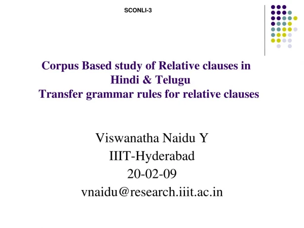 Viswanatha Naidu Y IIIT-Hyderabad 20-02-09 vnaidu@research.iiit.ac
