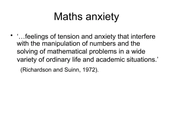 High maths-anxiety in student nurses Identifying maths-anxiety and tackling the causes.