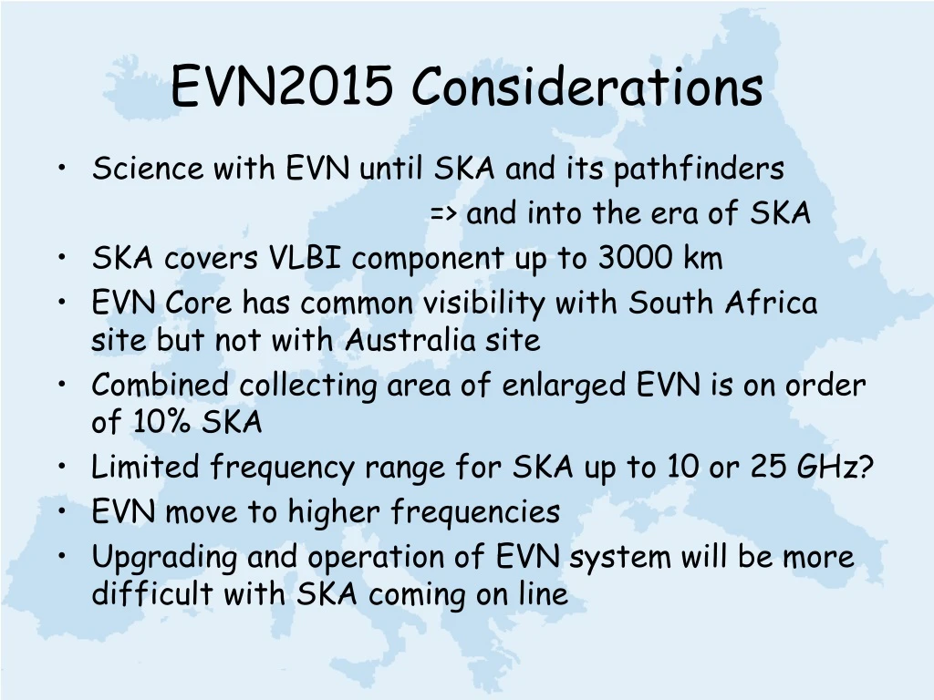 evn2015 considerations