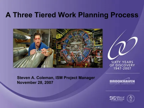 A Three Tiered Work Planning Process