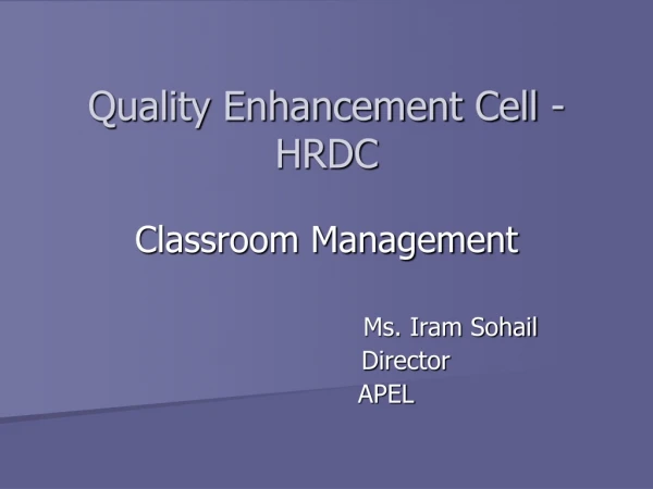 Quality Enhancement Cell - HRDC