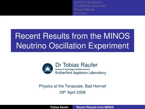Recent Results from the MINOS Neutrino Oscillation Experiment