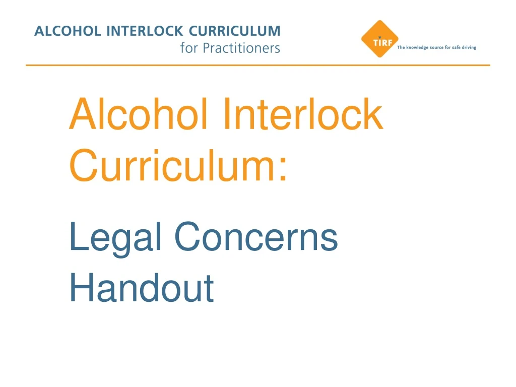 alcohol interlock curriculum