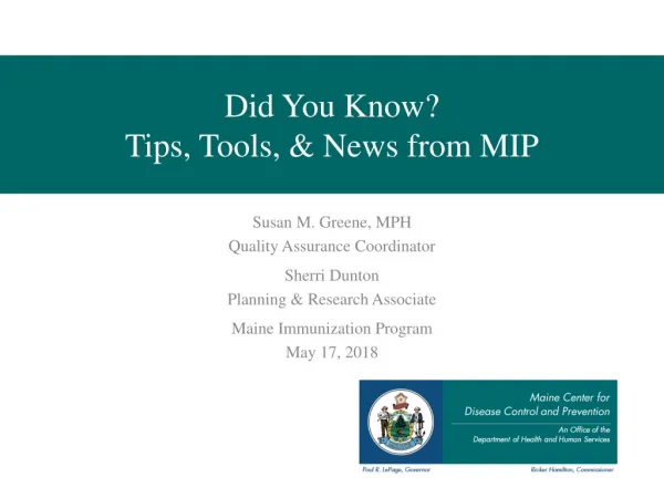 Did You Know? Tips, Tools, &amp; News from MIP