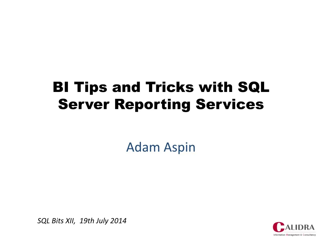 bi tips and tricks with sql server reporting services