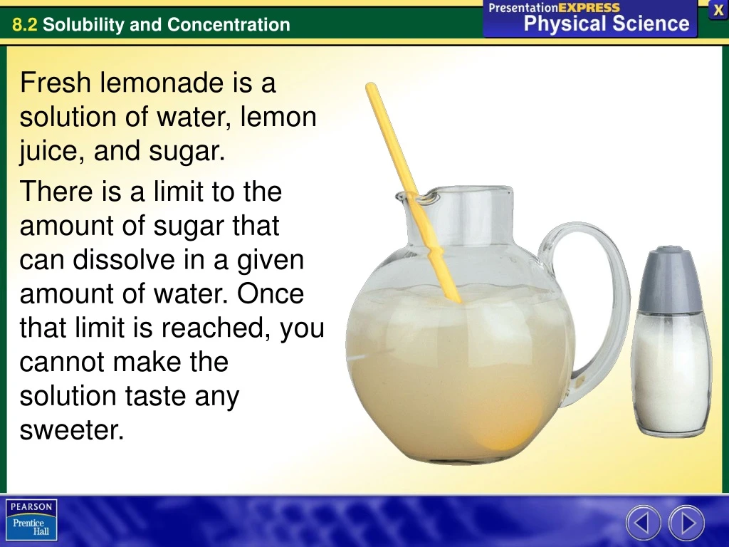 fresh lemonade is a solution of water lemon juice