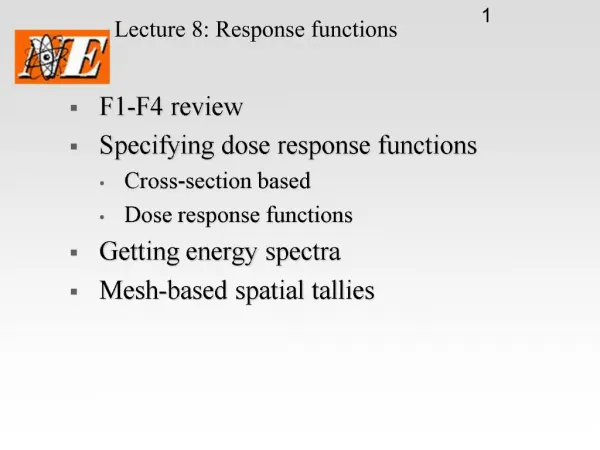 Lecture 8: Response functions