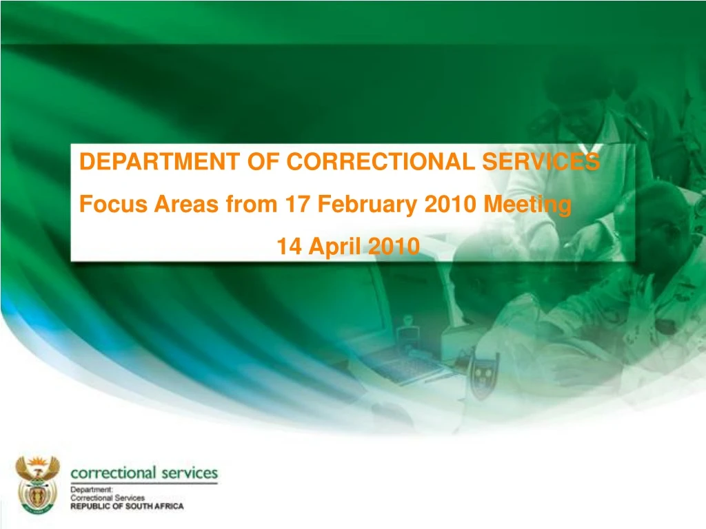 department of correctional services focus areas