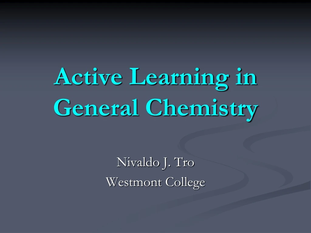 active learning in general chemistry