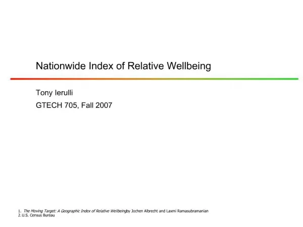 Nationwide Index of Relative Wellbeing