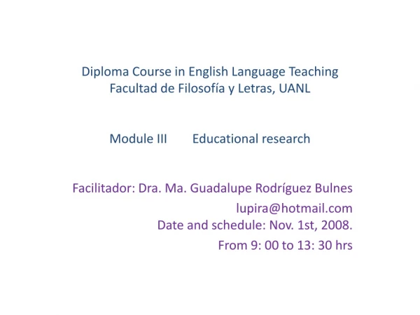 Facilitador: Dra. Ma. Guadalupe Rodríguez Bulnes