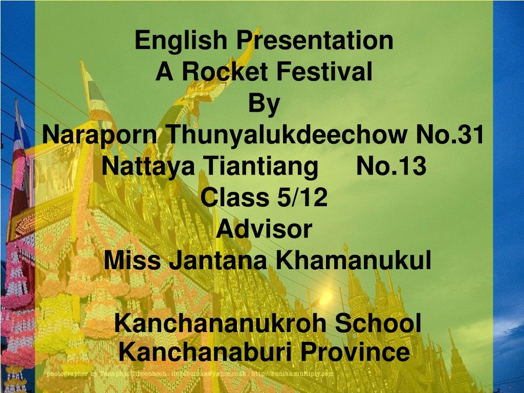 english presentation a rocket festival