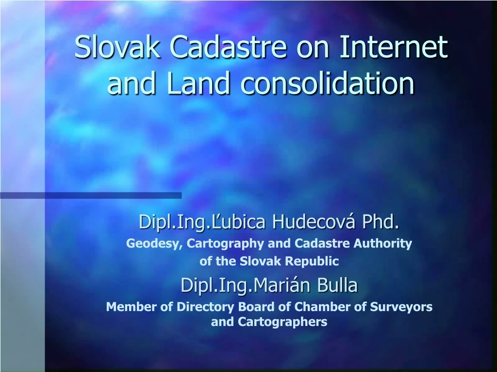 slovak cadastre on internet and land consolidation