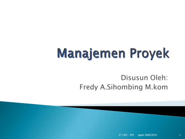 Manajemen Proyek _ Fredy A.Sihombing M.kom