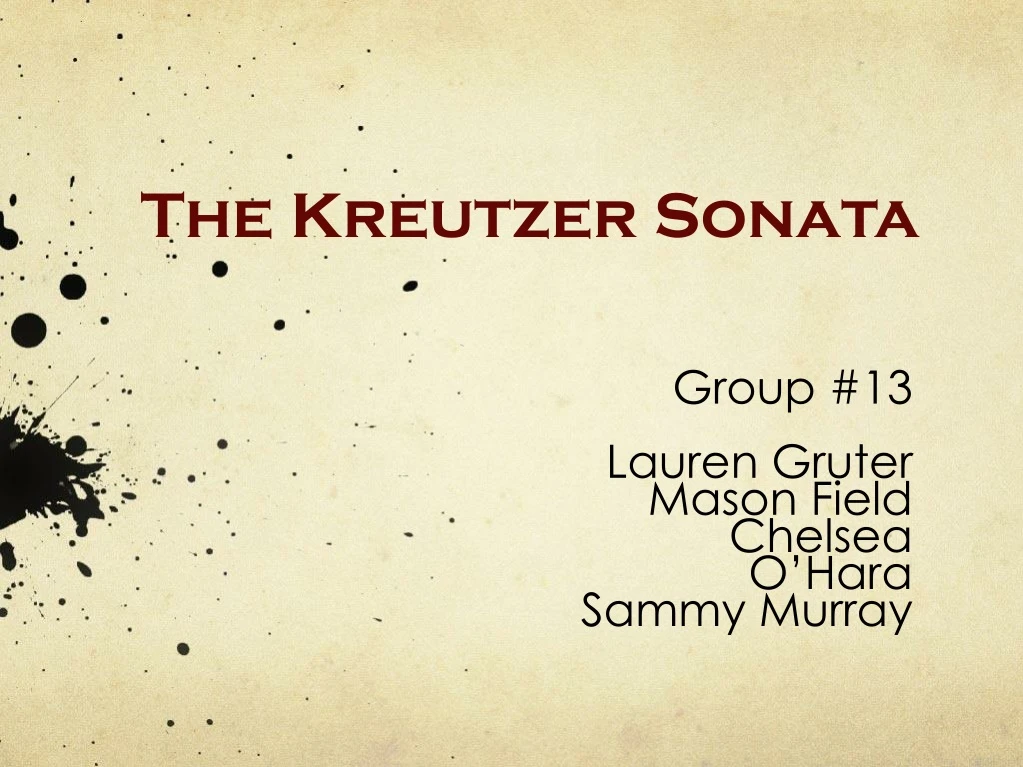 the kreutzer sonata