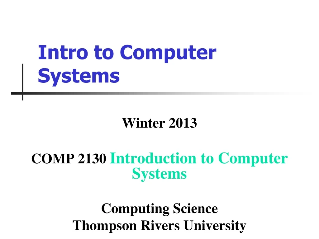 intro to computer systems