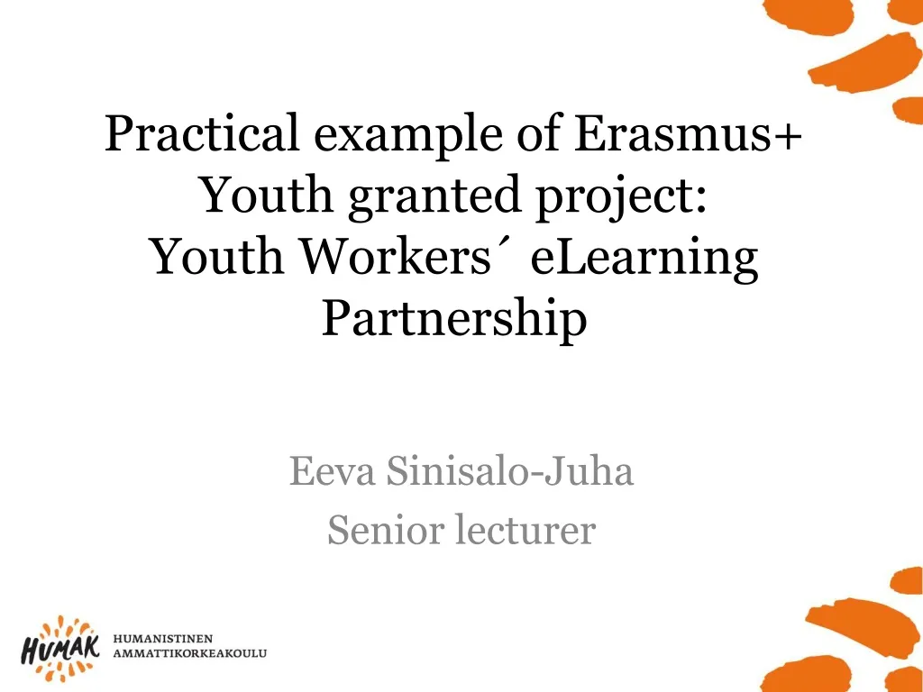 practical example of erasmus youth granted project youth workers elearning partnership