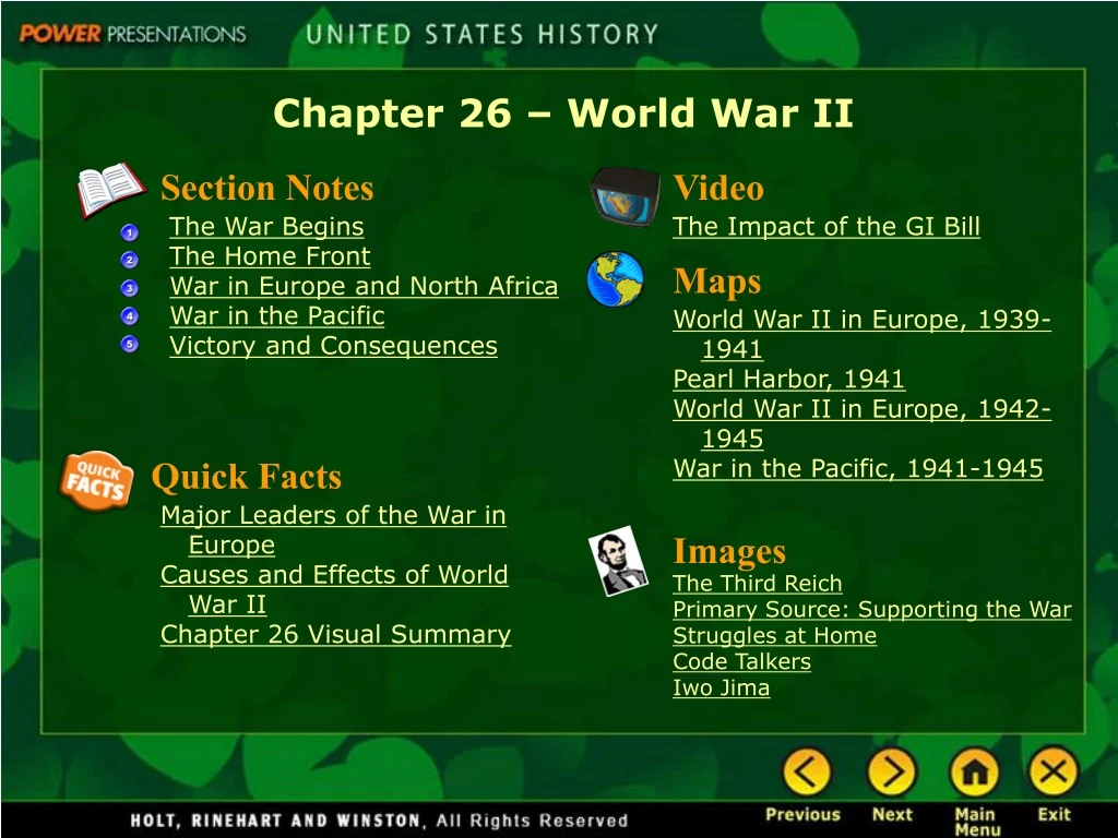 chapter 26 world war ii
