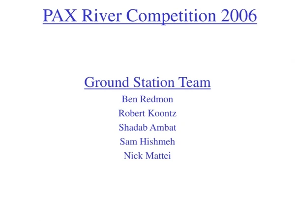 PAX River Competition 2006