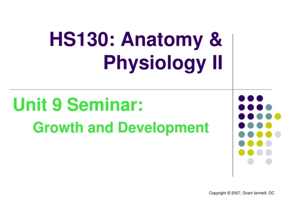 HS130: Anatomy &amp; Physiology II