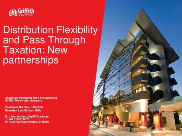 Distribution Flexibility and Pass Through Taxation: New partnerships