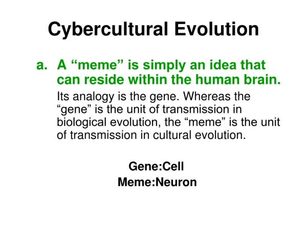 Cybercultural Evolution