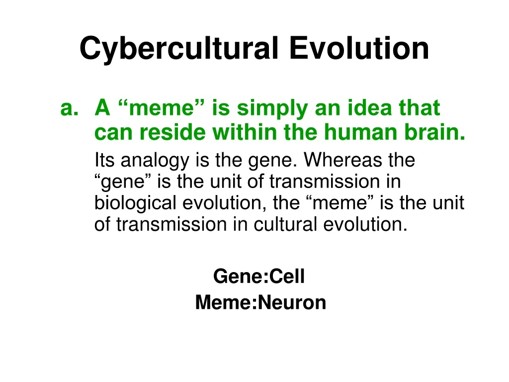 cybercultural evolution