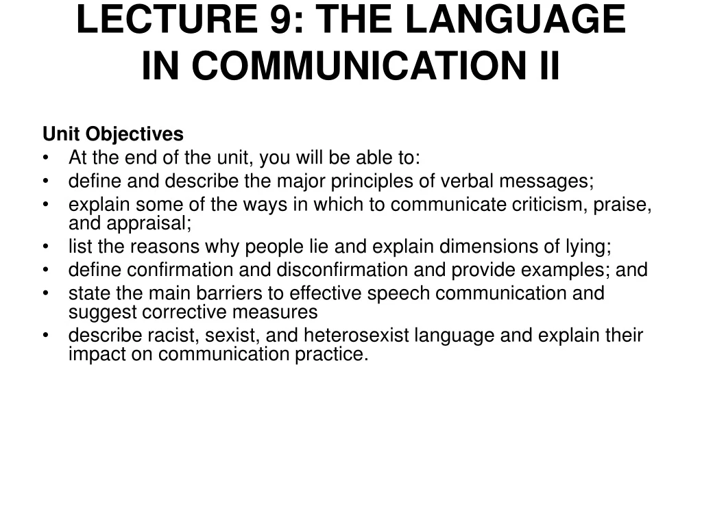 lecture 9 the language in communication ii