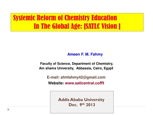 Ameen F. M. Fahmy Faculty of Science, Department of Chemistry,