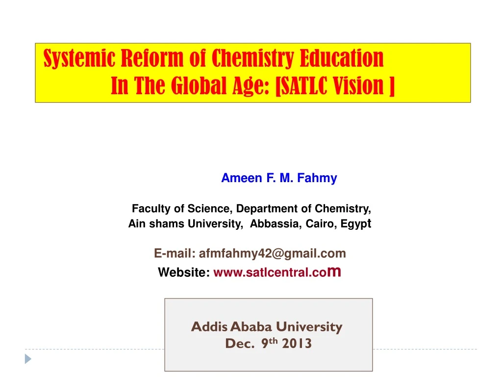 systemic reform of chemistry education