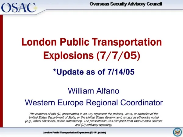 London Public Transportation Explosions 7