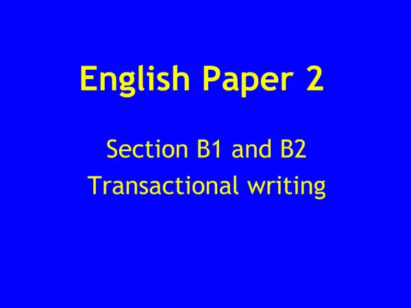 English Paper 2