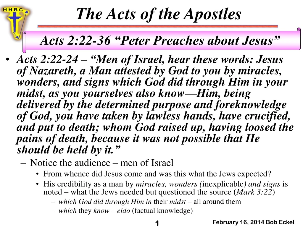acts 2 22 24 men of israel hear these words jesus