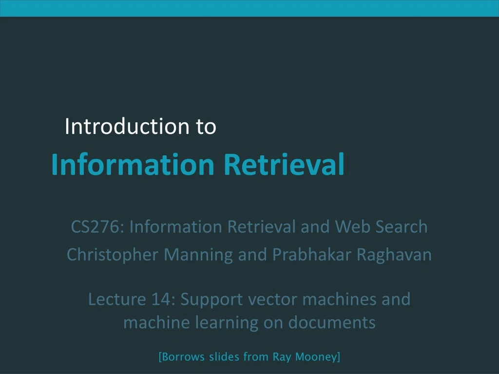 cs276 information retrieval and web search