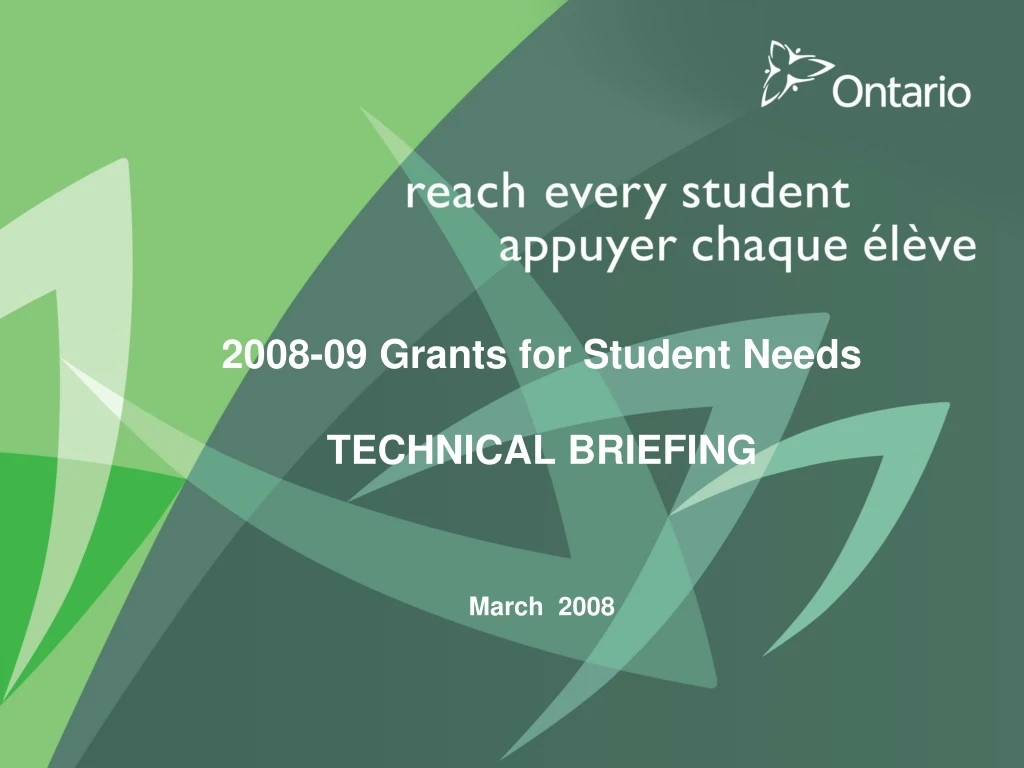 2008 09 grants for student needs technical