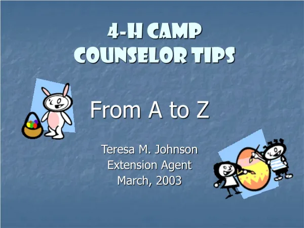 4-H Camp Counselor Tips