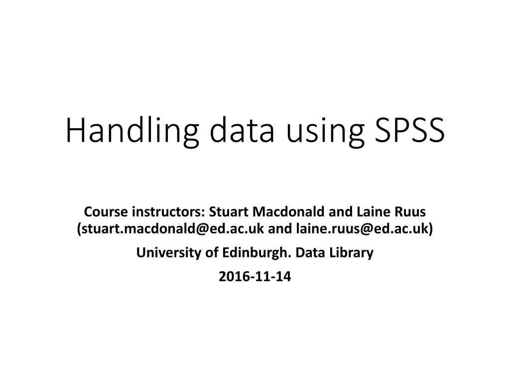 handling data using spss