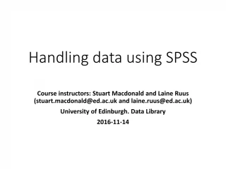 Handling data using SPSS