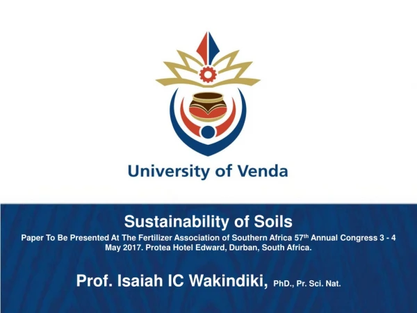 Sustainability of Soils