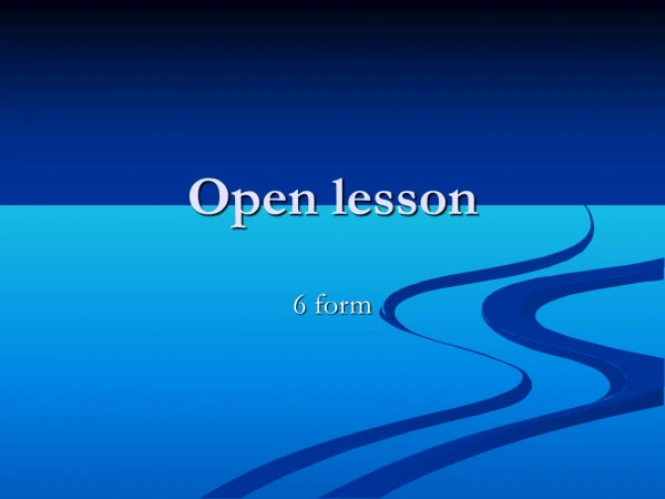 Open lesson