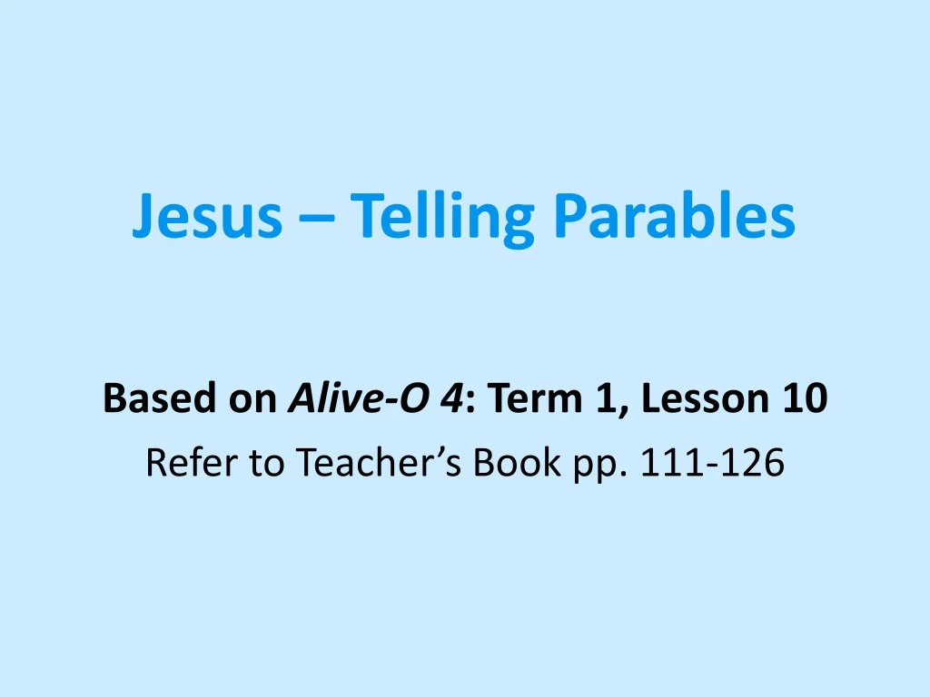 jesus telling parables