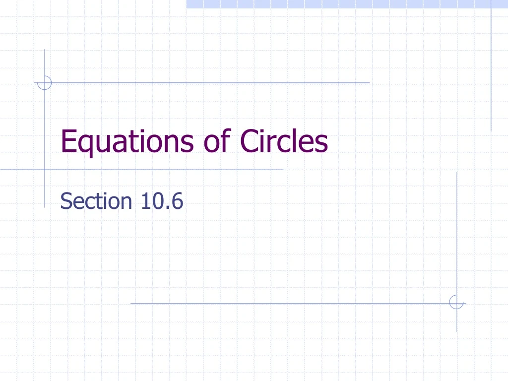 equations of circles