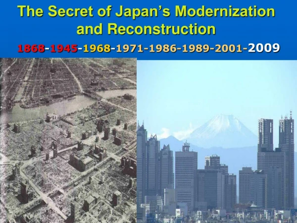 The Secret of Japan’s Modernization and Reconstruction
