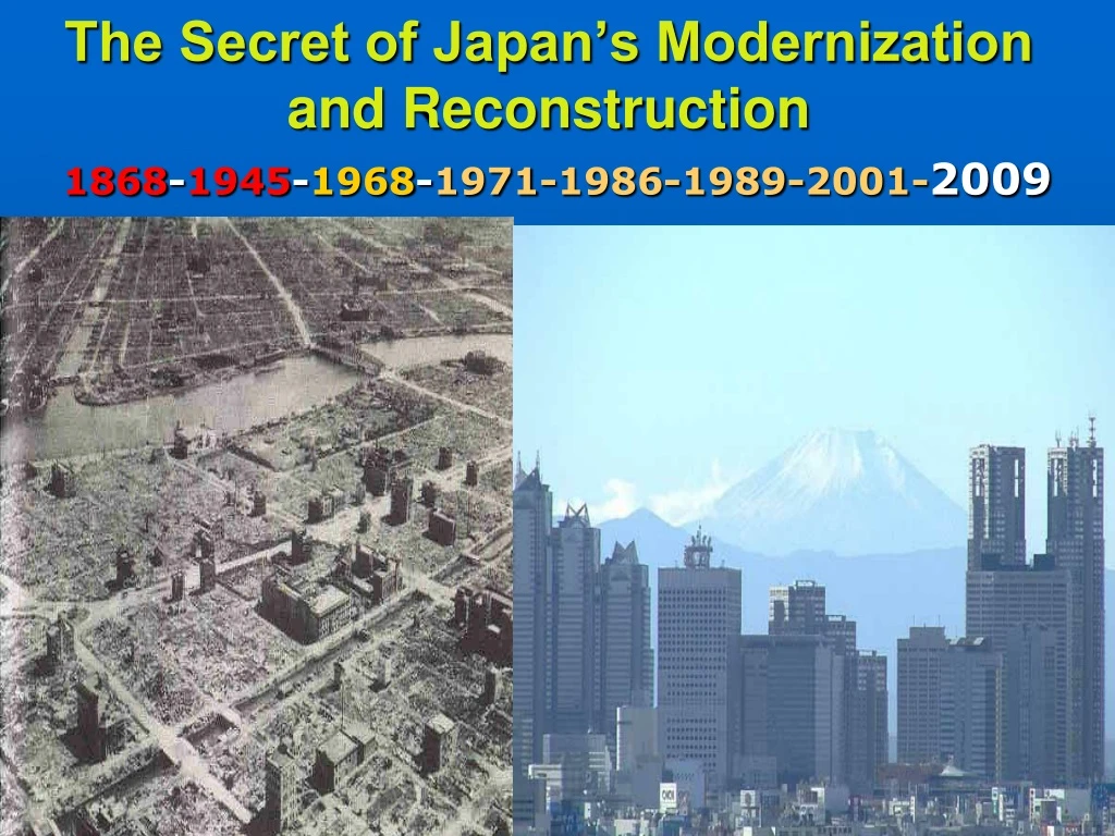 the secret of japan s modernization and reconstruction