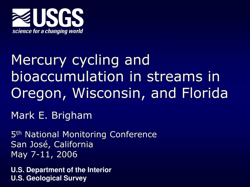 mercury cycling and bioaccumulation in streams