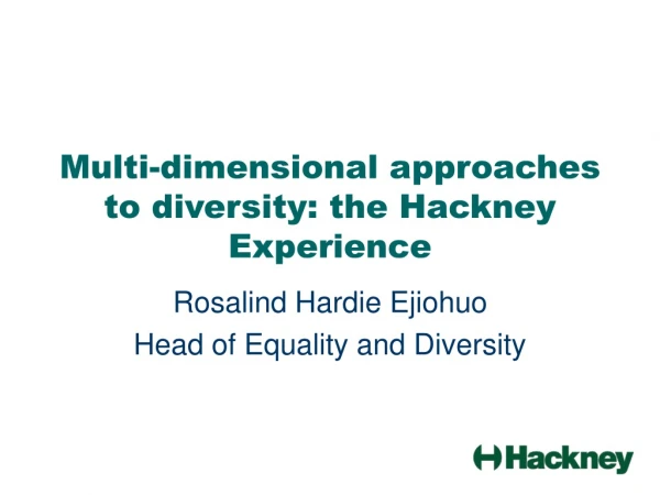 Multi-dimensional approaches to diversity: the Hackney Experience