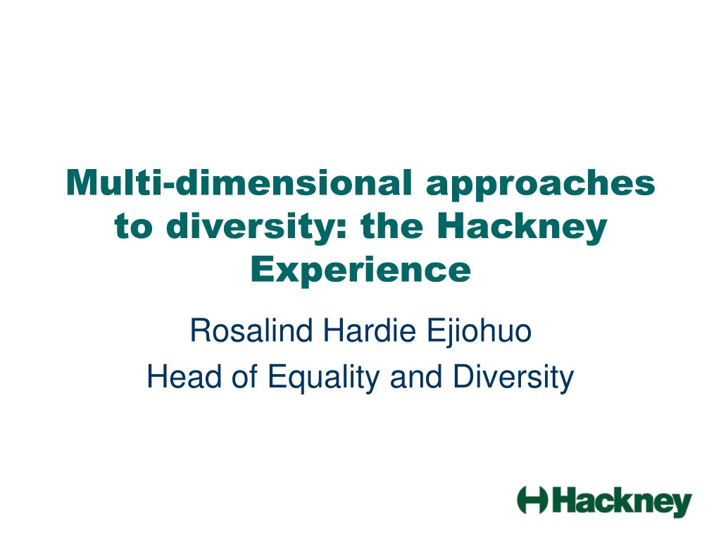 multi dimensional approaches to diversity the hackney experience