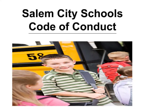 Salem City Schools Code of Conduct