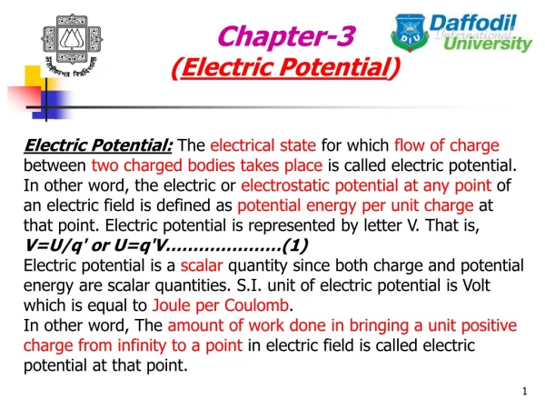 Chapter-3 ( Electric Potential )