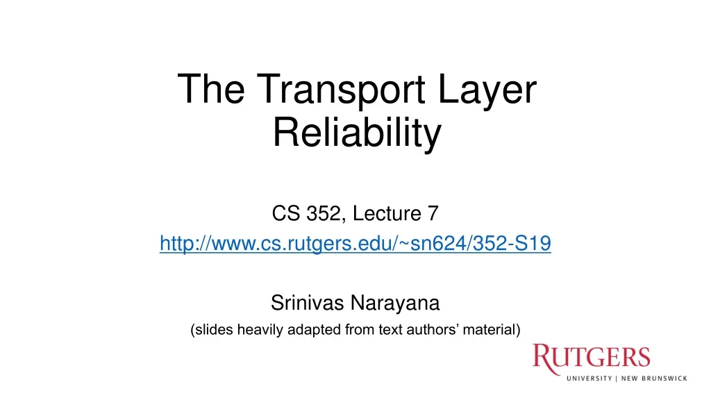 the transport layer reliability
